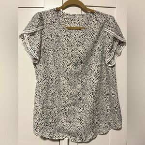 Women's Black and White Polka Dot Top